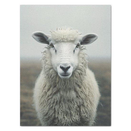White Sheep Photo Decoupage Tissue Paper