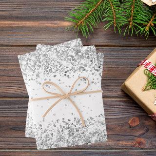 White silver glitter sparkle Christmas Xmas  Sheets