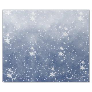 White Snowflakes Falling Winter Dusk Sky