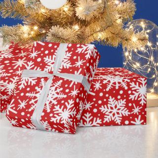 White Snowflakes on Red