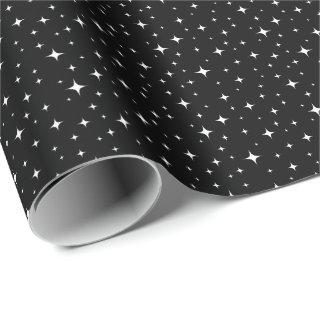 White stars on black sky