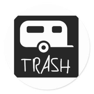 White Trailer Park Trash Poor Dumb Redneck Classic Round Sticker