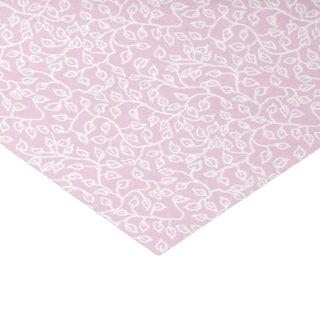 White Trailing Leaves Pattern on Pale Pink Tissue Paper