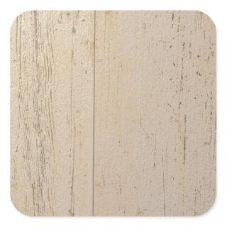 White Washed Textured Wood Grain Square Sticker