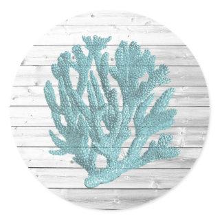 White Washed Wood Beachy Coral Stickers