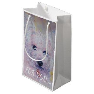 WHITE WEST HIGHLAND TERRIER SMALL GIFT BAG