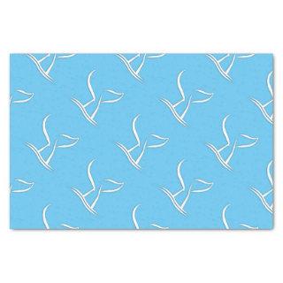 White Whale Tail on Blue Tissue Paper