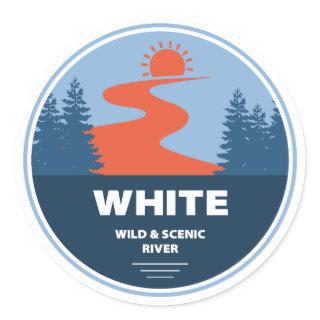 White Wild and Scenic River Oregon Classic Round Sticker