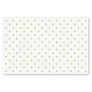 WHITE WITH PALE LIME GREEN POLKA DOTS TISSUE PAPER