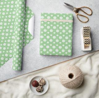 White Yarn Ball String Pattern on Green