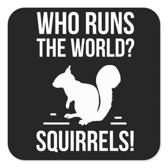Who Runs The World? Squirrel Square Sticker