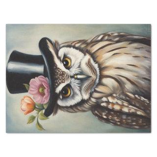 Whooo Wears It Best? Owl in Top Hat Decoupage Tissue Paper