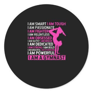 Why go when you can cartwheel tumbling gymnastics classic round sticker