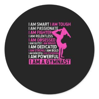 Why go when you can cartwheel tumbling gymnastics classic round sticker