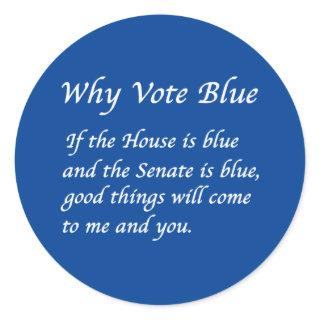 Why Vote Blue in 2026 Classic Round Sticker