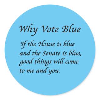 Why Vote Blue in 2026 Classic Round Sticker