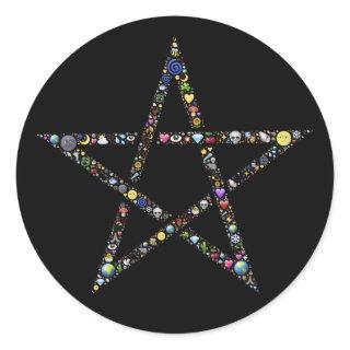 wicca pentagram stickers