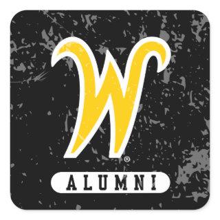 Wichita State University Alumni Distressed Square Sticker
