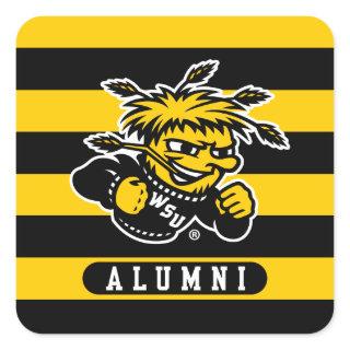 Wichita State University Alumni Stripes Square Sticker