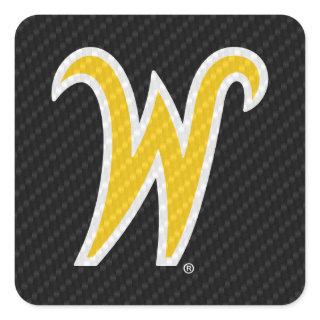 Wichita State University Carbon Fiber Pattern Square Sticker