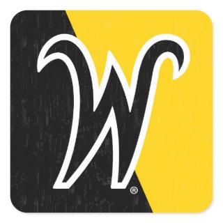 Wichita State University Color Block Distressed Square Sticker