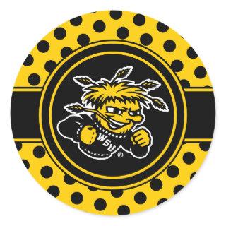 Wichita State University Polka Dot Pattern Classic Round Sticker