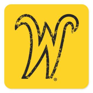 Wichita State University W Distressed Square Sticker