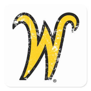 Wichita State University W Distressed Square Sticker