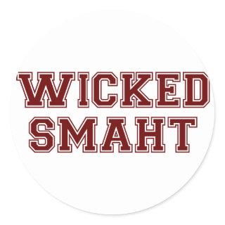 Wicked Smart (Smaht) College Boston Classic Round Sticker