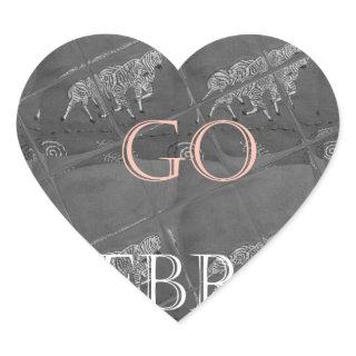 Wild and Free Let's Go!: A Zebra's Journey Heart Sticker