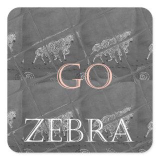 Wild and Free Let's Go!: A Zebra's Journey Square Sticker