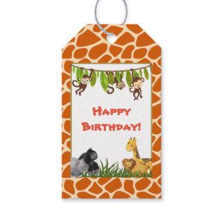 Wild Animal Safari Jungle Theme Happy Birthday Gift Tags