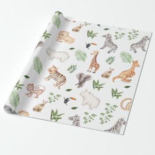 wild Animal With Jungle Tree pattern