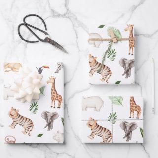 wild Animal With Jungle Tree pattern  Sheets