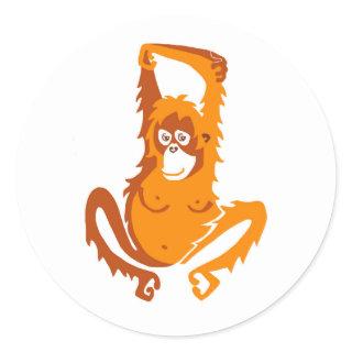 Wild animals -ORANGUTAN -Endangered animal -  Classic Round Sticker