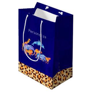 Wild Animals with a Leopard Print Border Medium Gift Bag