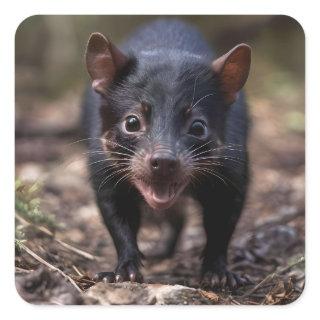 Wild Beginnings: The Young Tasmanian Devil Square Sticker