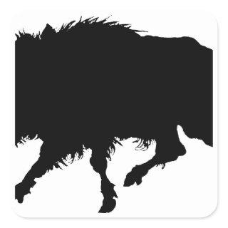 Wild Boar or Wild Pig Elegant Silhouette Square Sticker