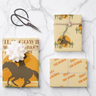 Wild cowboy western birthday  sheets