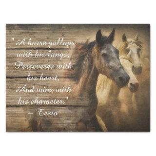 Wild Herd of Horses Decoupage Inspirational Quote Tissue Paper