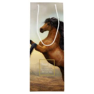 Wild HORSES Party Supplies Equestrian - ADD PHOTO Wine Gift Bag