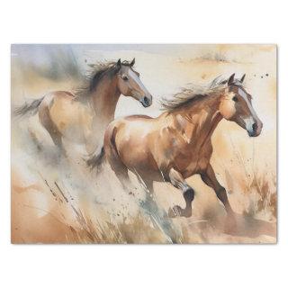 Wild Horses Watercolor Decoupage Tissue Paper