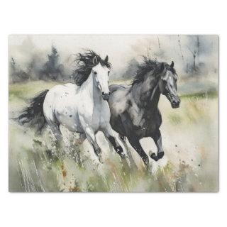 Wild Horses Watercolor Decoupage Tissue Paper