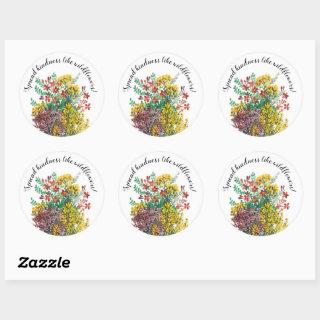 Wild meadow flowers spread kindness  classic round sticker