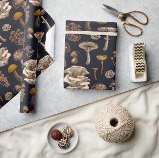 Wild Mushrooms  on graphite black