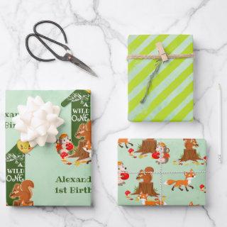 Wild ONE Fall Woodland Forest Animal Kids Birthday  Sheets