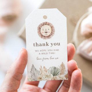 Wild One Neutral Leaves Thank You Gift Tags