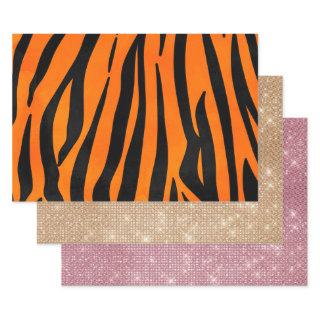 Wild Orange Black Tiger Stripes Animal Print  Sheets