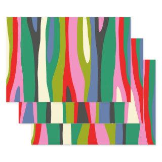 Wild Stripes Modern Multicolor Abstract Pattern  Sheets