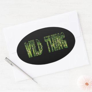 Wild Thing black oval stickers